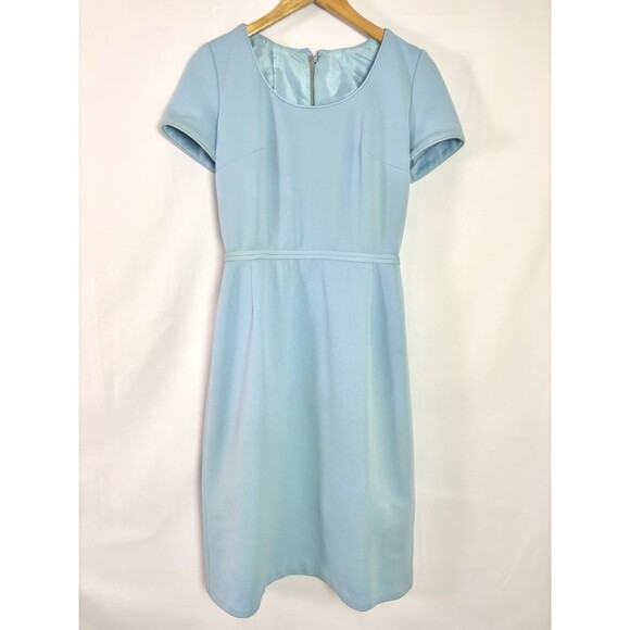 Vintage 1960s Lilli Ann Knit 2 Piece Dress Coat Set Powder Blue No Tag XS/S Midi - Picture 7 of 16